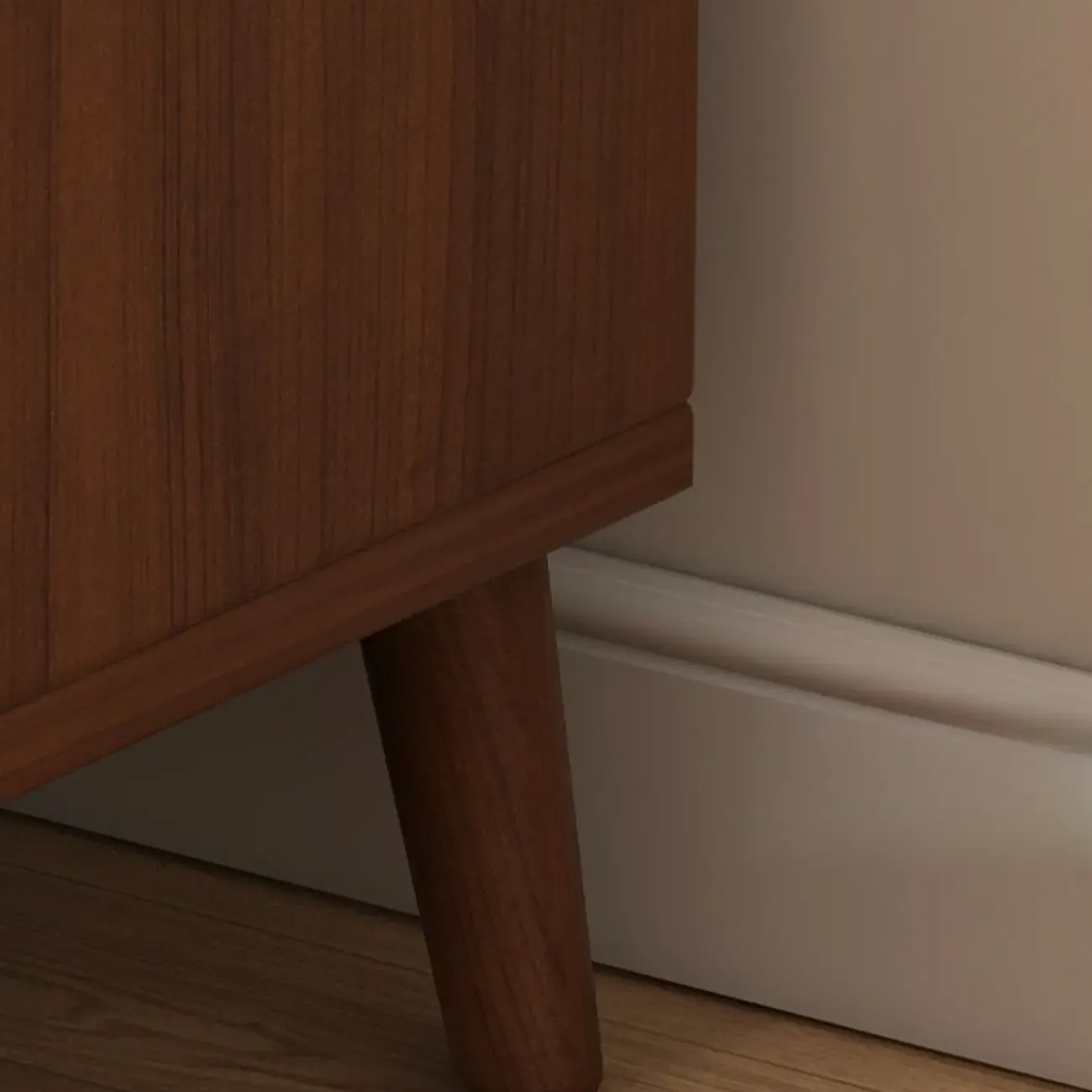 Modern White Wooden Bedside Table with Drawers Image - 11