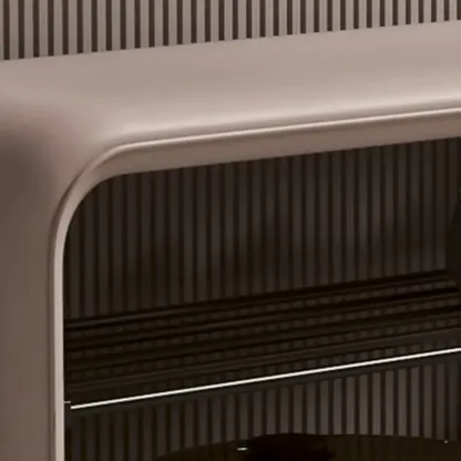 Minimalist Long Leather Cushioned Storage Bedroom Bench Image - 11