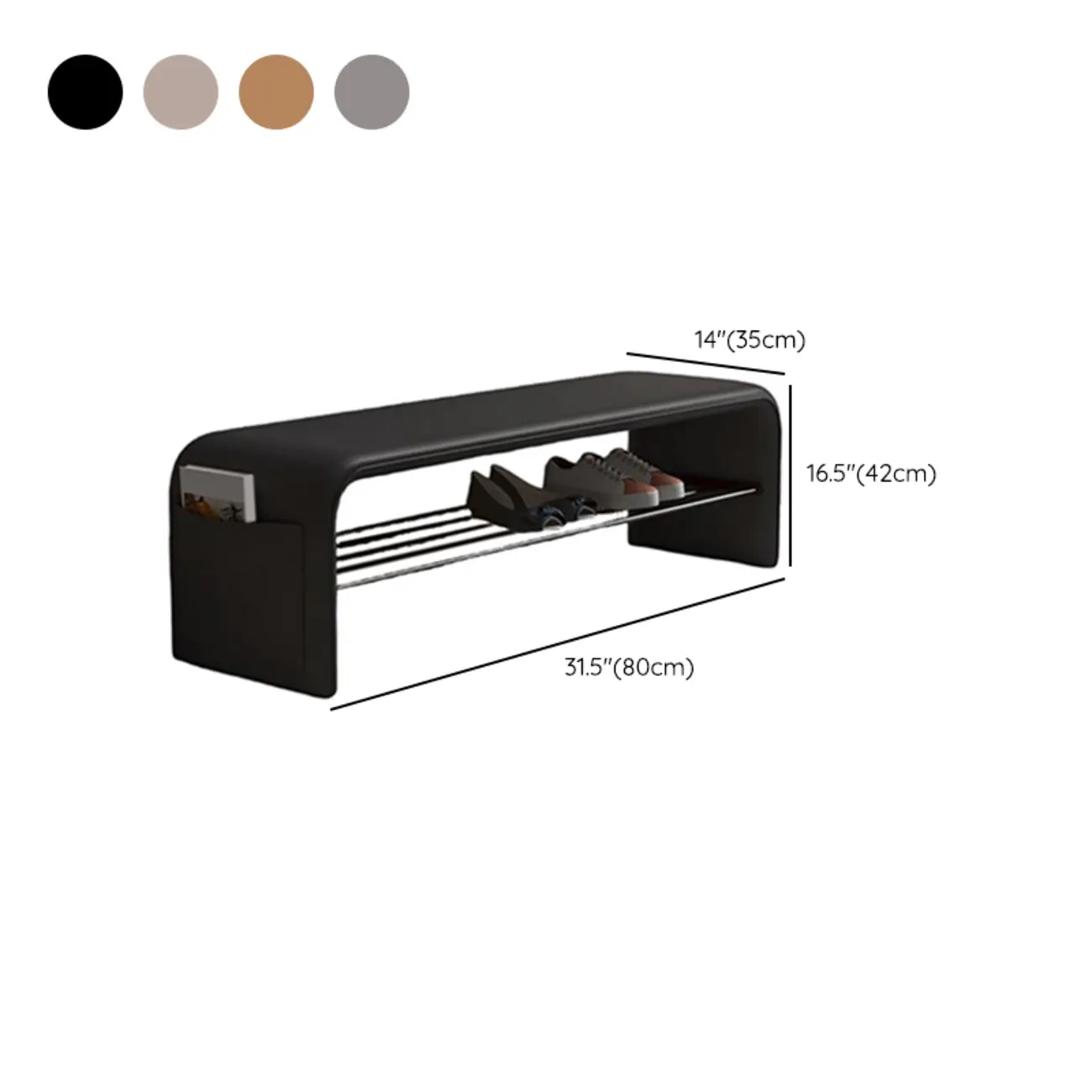 Minimalist Long Leather Cushioned Storage Bedroom Bench Image - 14 | homeyfad