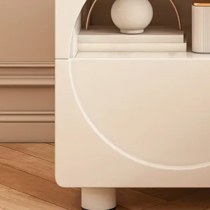 Modern 2-Tier Wooden Small Nightstand in White/Grey Image - 6