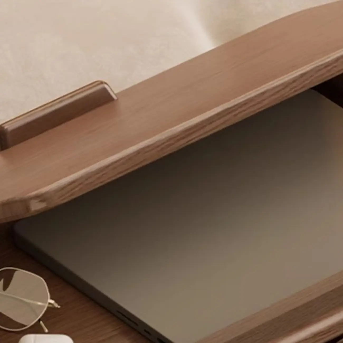 Versatile Nut-Brown Wooden Tiltable Top Wheeled Side Table Image - 10 | homeyfad