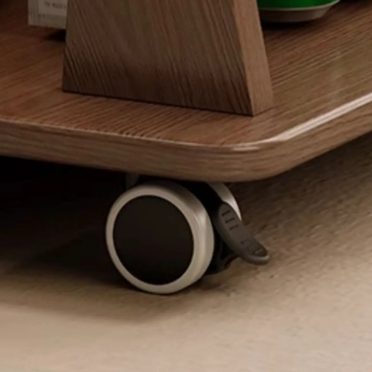 Versatile Nut-Brown Wooden Tiltable Top Wheeled Side Table Image - 11 | homeyfad