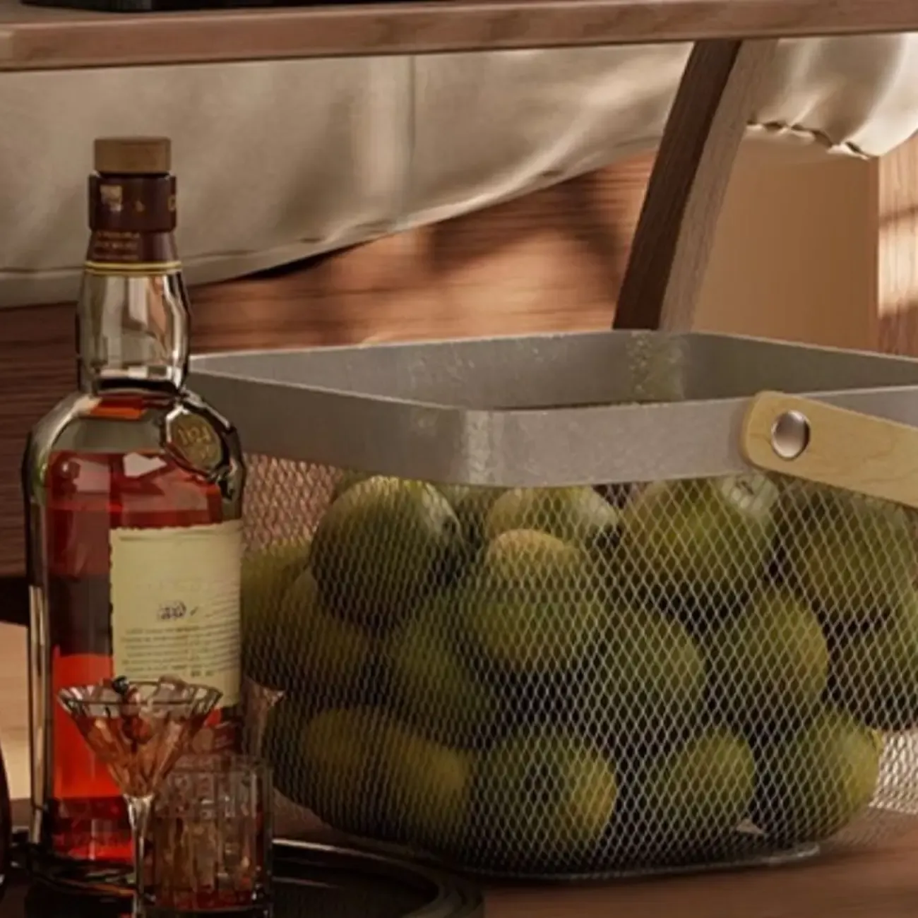 Versatile Nut-Brown Wooden Tiltable Top Wheeled Side Table Image - 13