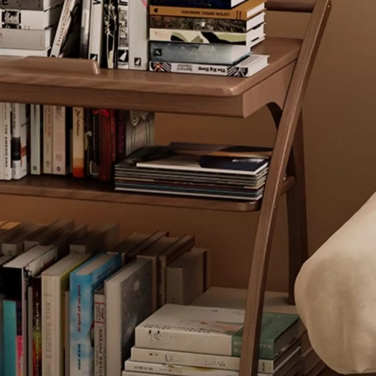 Versatile Nut-Brown Wooden Tiltable Top Wheeled Side Table Image - 14 | homeyfad