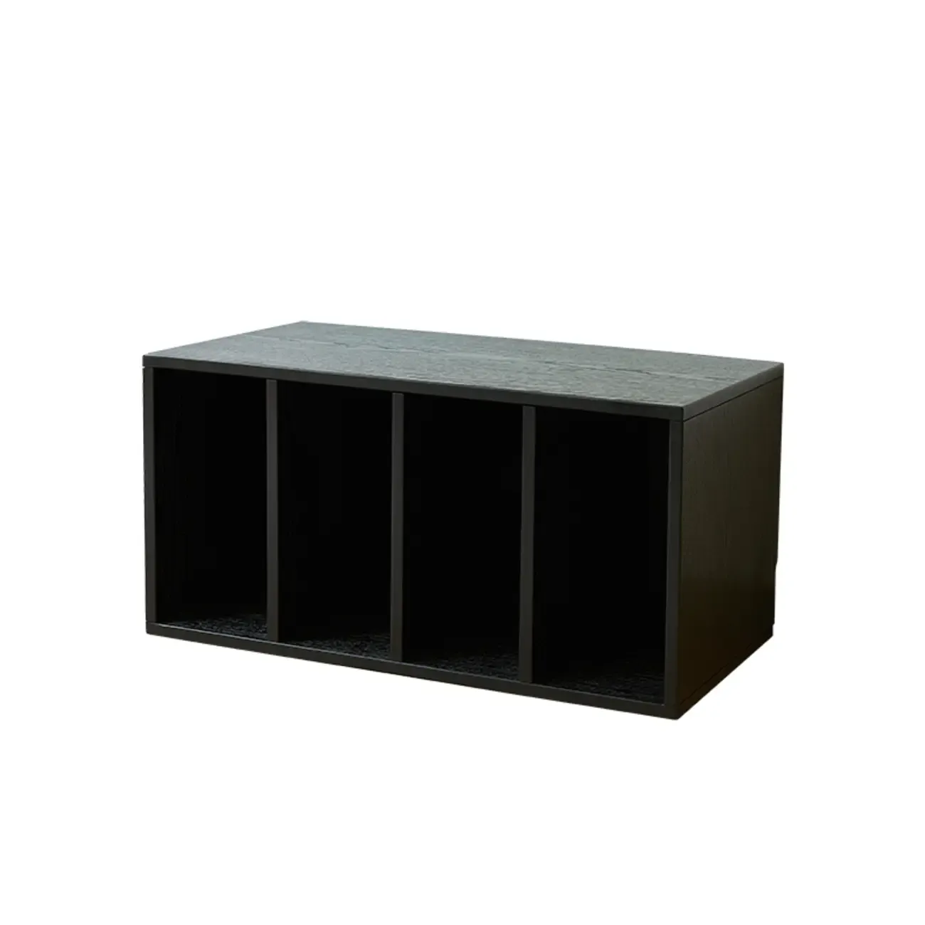 Scandinavian Black Wood Short Closed Back Bookcase Image - 5