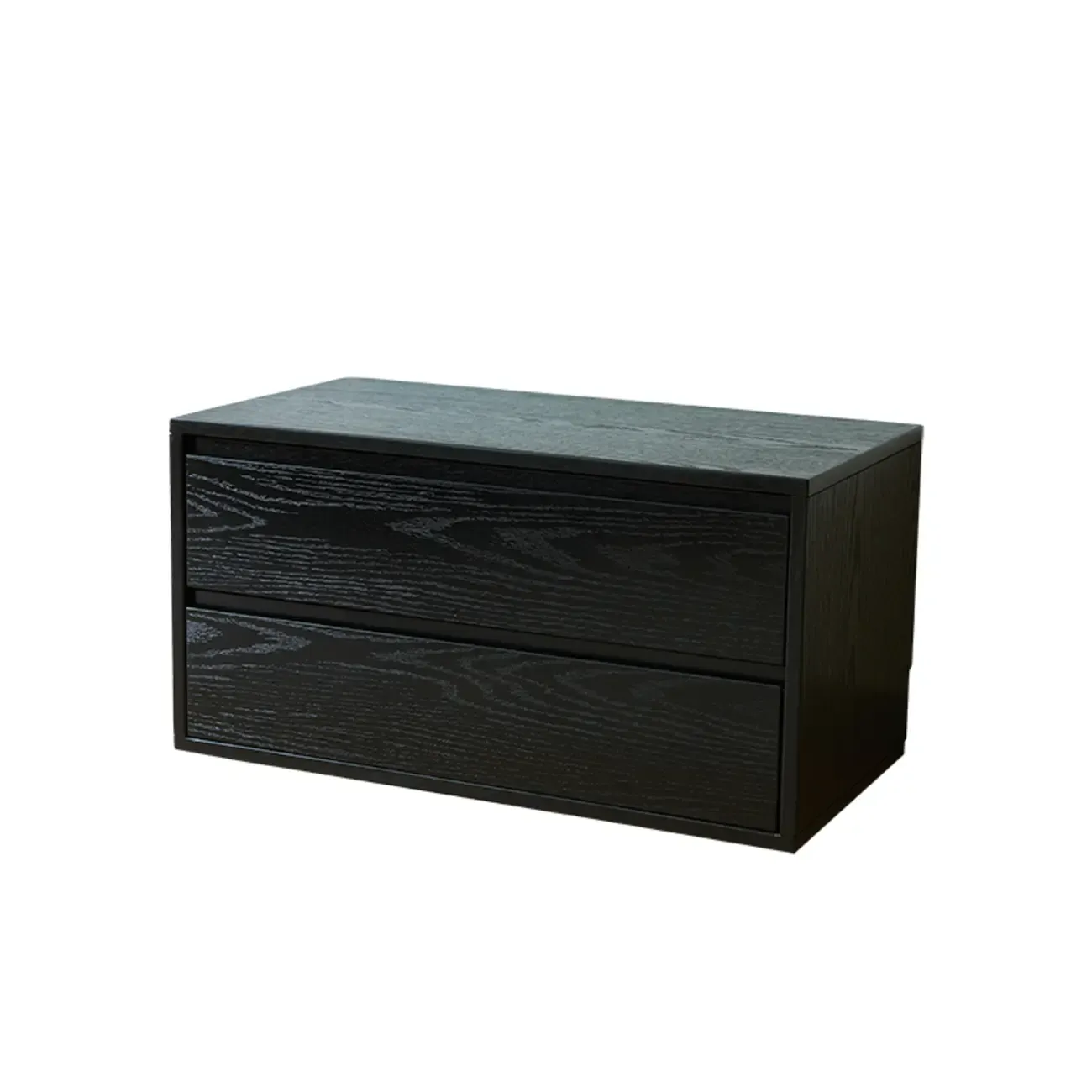 Scandinavian Black Wood Short Closed Back Bookcase Image - 6