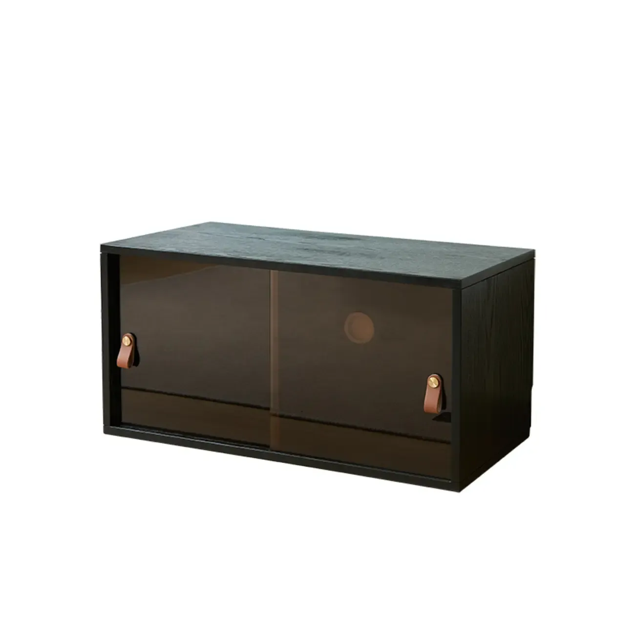 Scandinavian Black Wood Short Closed Back Bookcase Image - 8