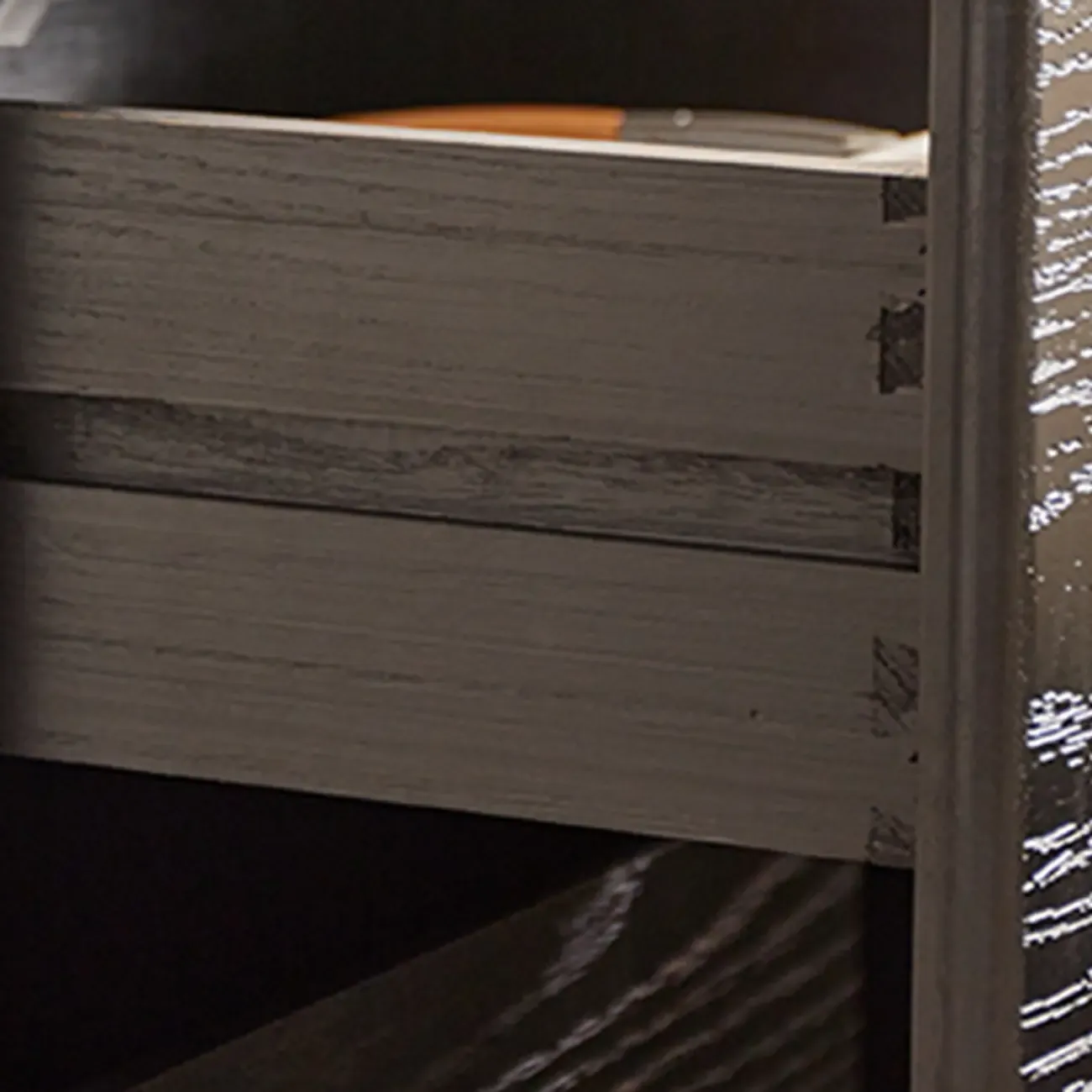 Scandinavian Black Wood Short Closed Back Bookcase Image - 11