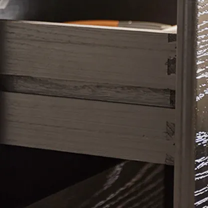 Scandinavian Black Wood Short Closed Back Bookcase Image - 11