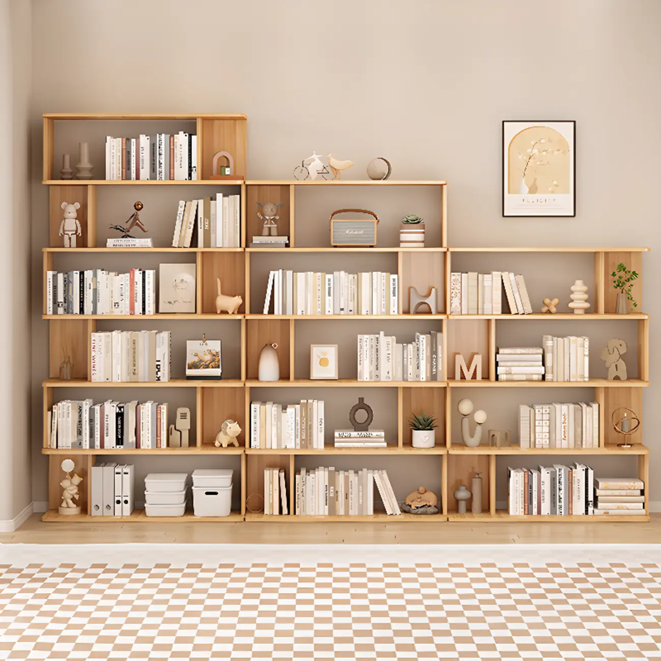 Mid-Century Vertical Walnut Open Back Bookcase for Office Image - 5 | homeyfad