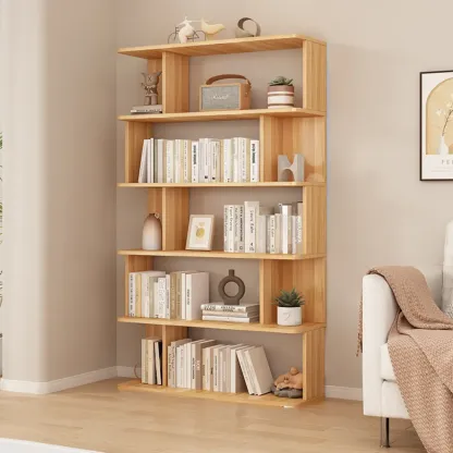 Mid-Century Vertical Walnut Open Back Bookcase for Office Image - 15