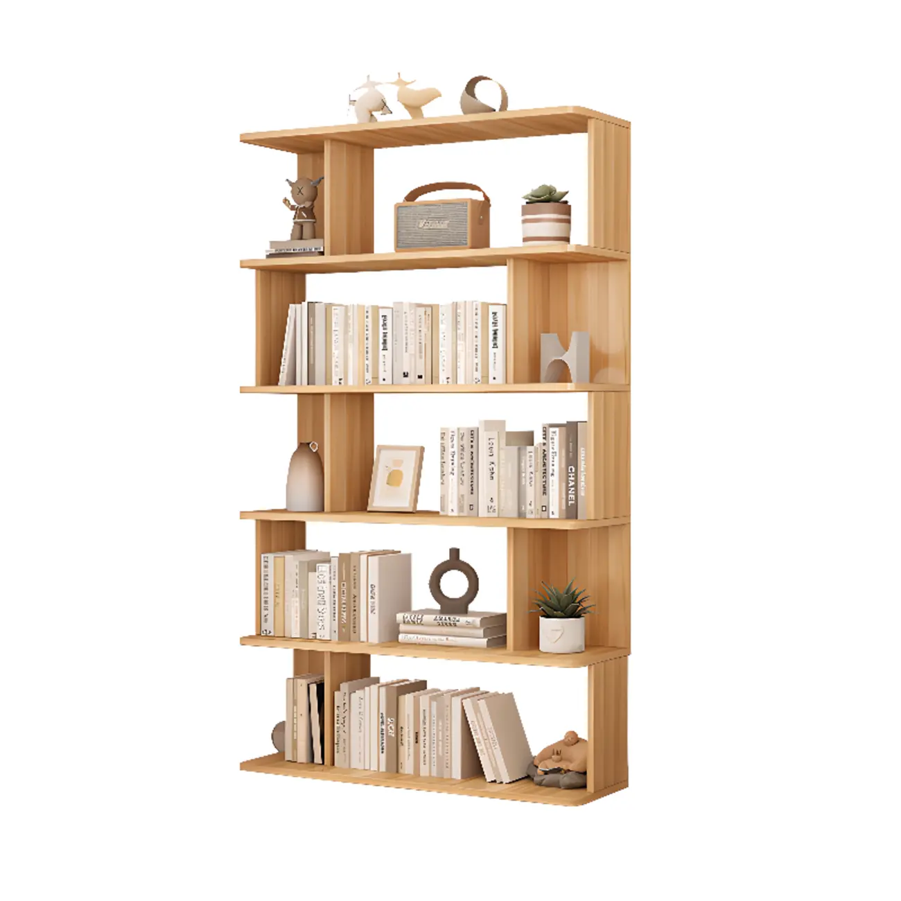 Mid-Century Vertical Walnut Open Back Bookcase for Office Image - 18 | homeyfad