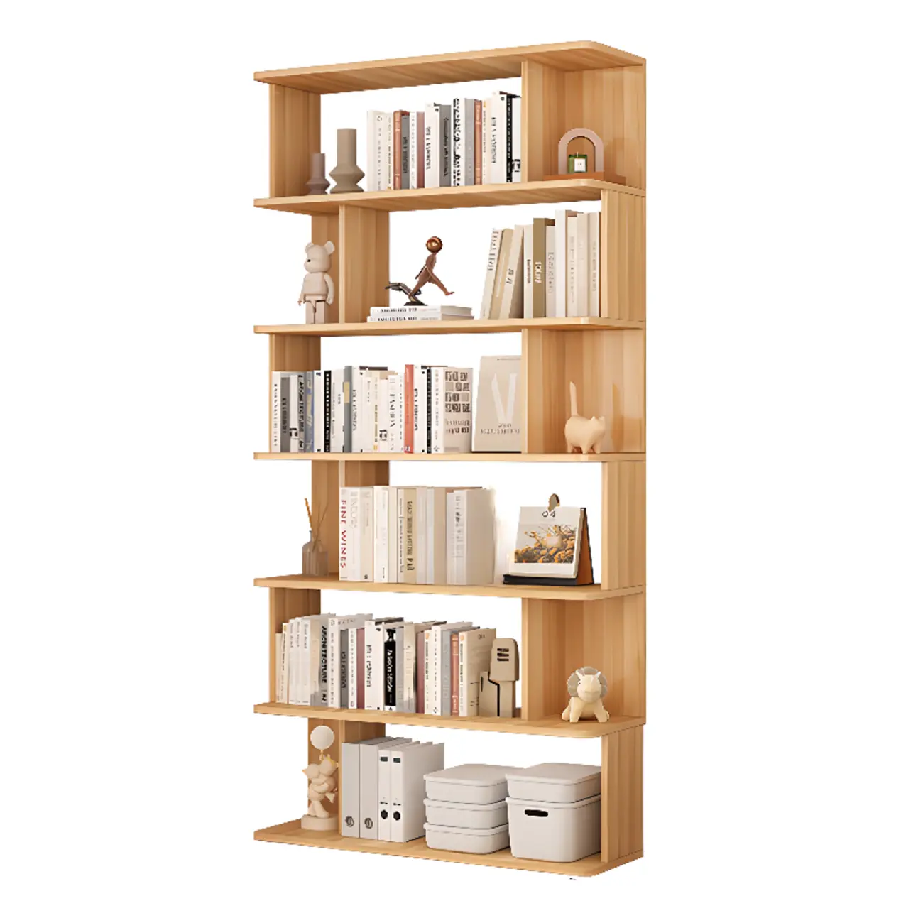 Mid-Century Vertical Walnut Open Back Bookcase for Office Image - 19 | homeyfad