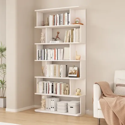 Mid-Century Vertical Walnut Open Back Bookcase for Office Image - 13