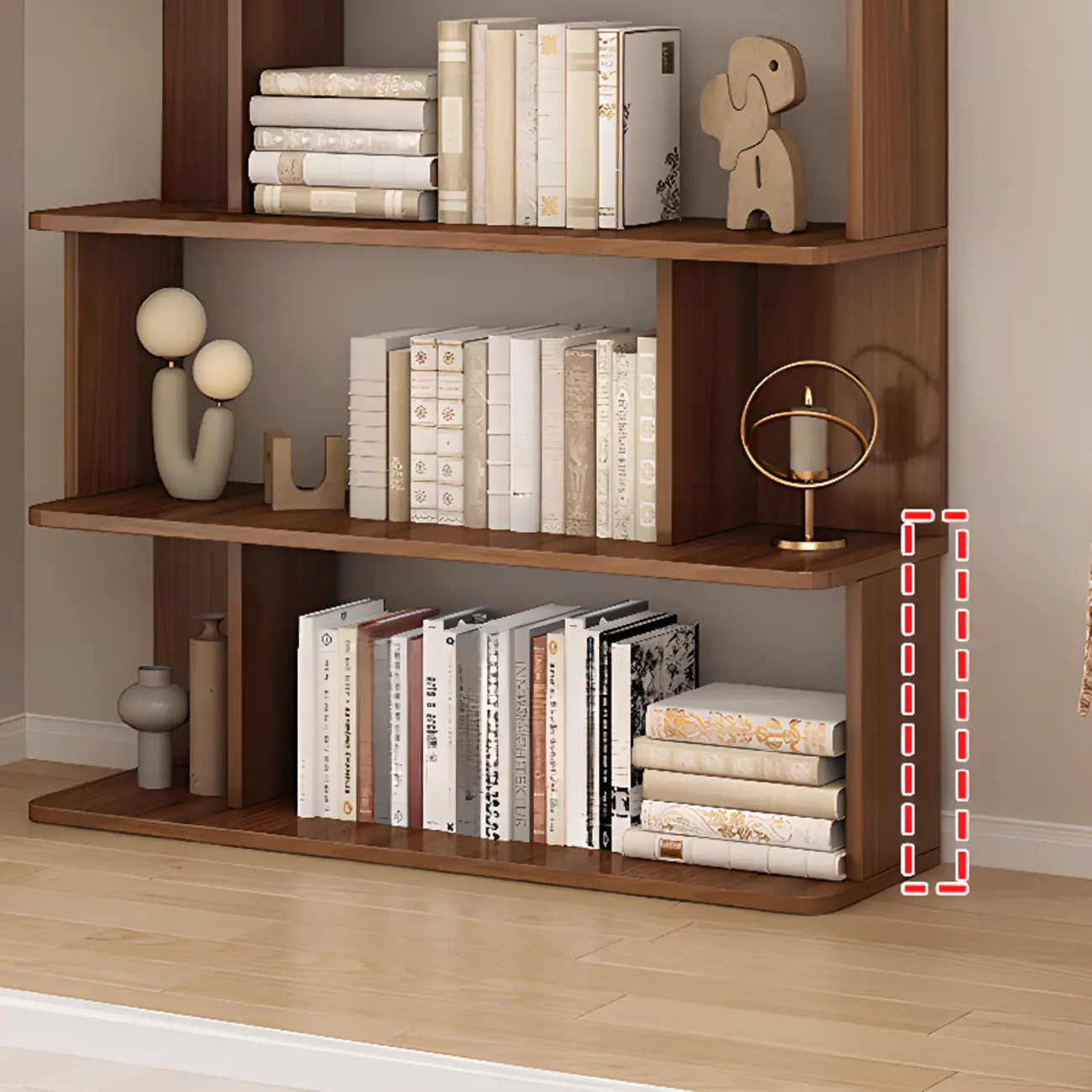 Mid-Century Vertical Walnut Open Back Bookcase for Office Image - 4 | homeyfad