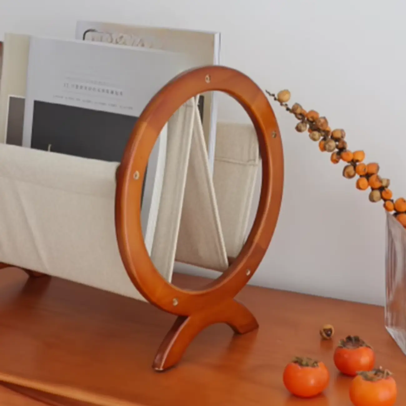 Traditional Narrow Traditional Circular Wooden Book Rack Image - 9 | homeyfad