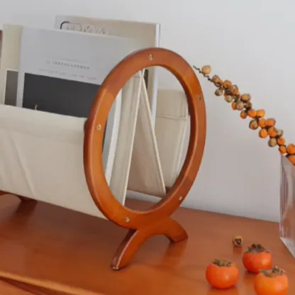 Traditional Narrow Traditional Circular Wooden Book Rack Image - 9