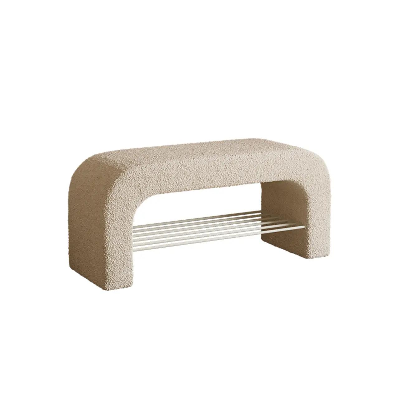 Decorative Upholstered Curved Storage Bench for Living Room Image - 2 | homeyfad