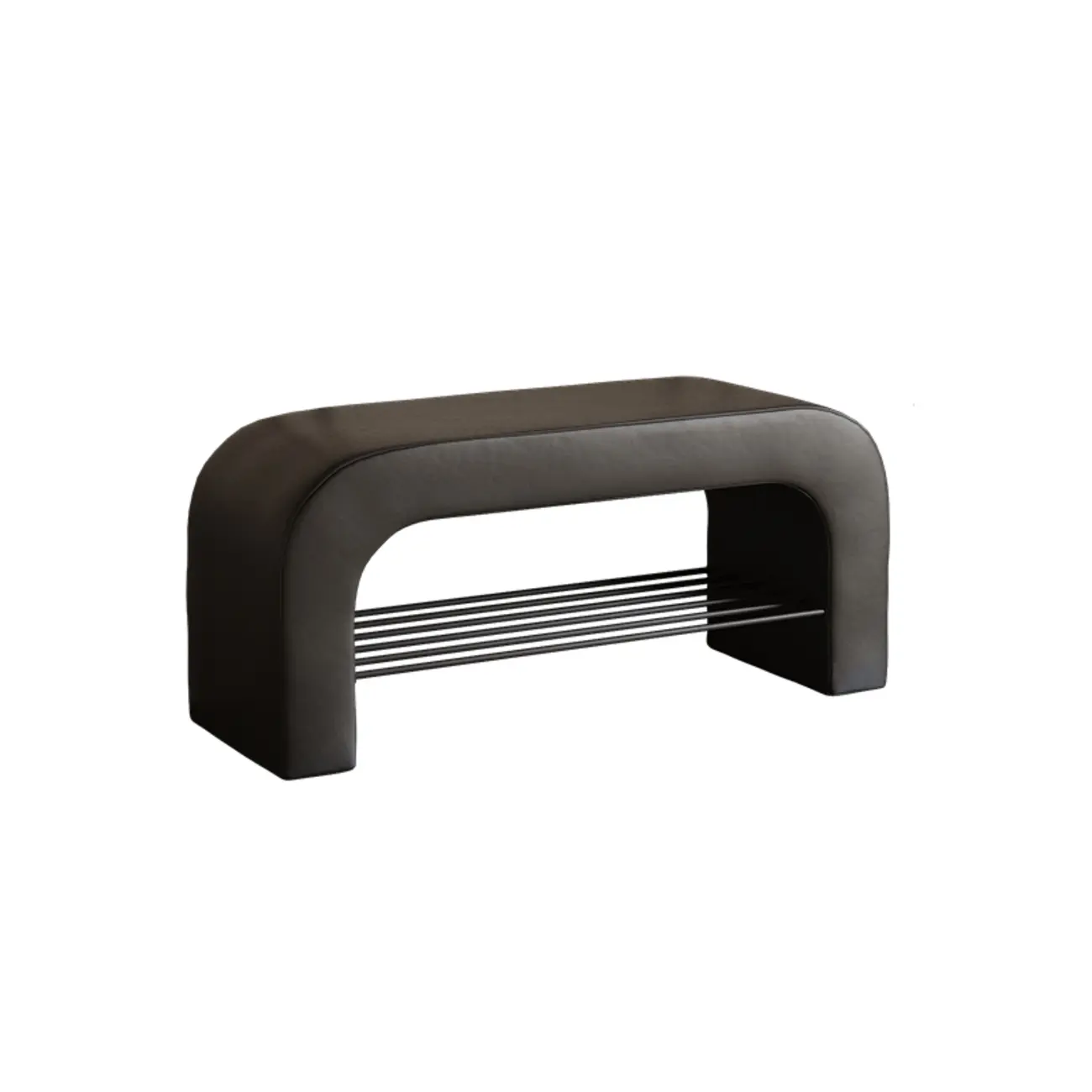 Decorative Upholstered Curved Storage Bench for Living Room Image - 3 | homeyfad