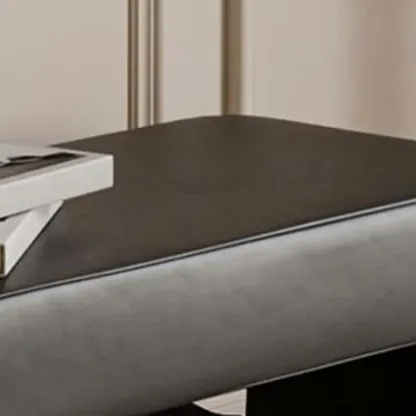 Decorative Upholstered Curved Storage Bench for Living Room Image - 4