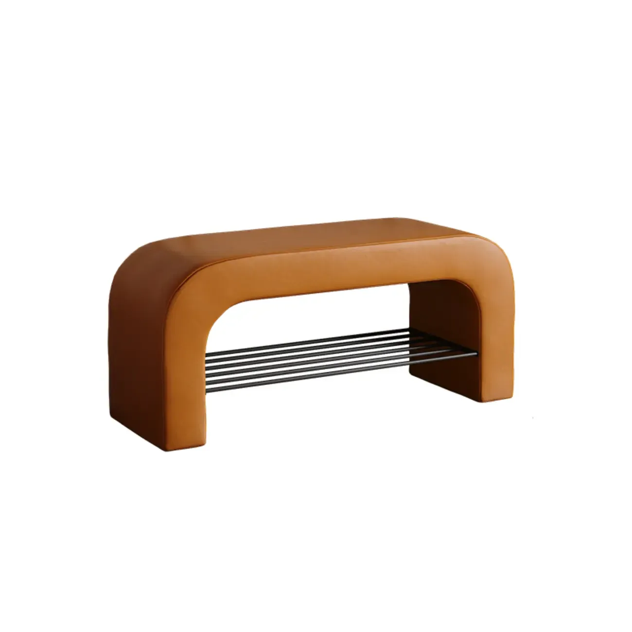 Decorative Upholstered Curved Storage Bench for Living Room | HoemyFad