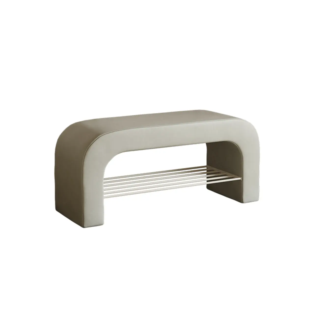 Decorative Upholstered Curved Storage Bench for Living Room Image - 7 | homeyfad