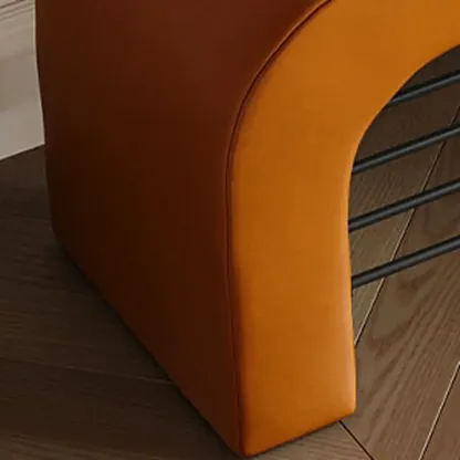 Decorative Upholstered Curved Storage Bench for Living Room Image - 8