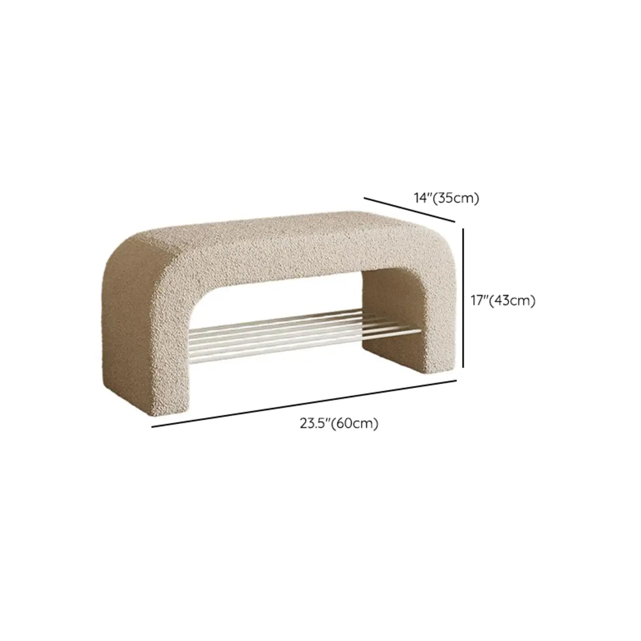 Decorative Upholstered Curved Storage Bench for Living Room Image - 10 | homeyfad