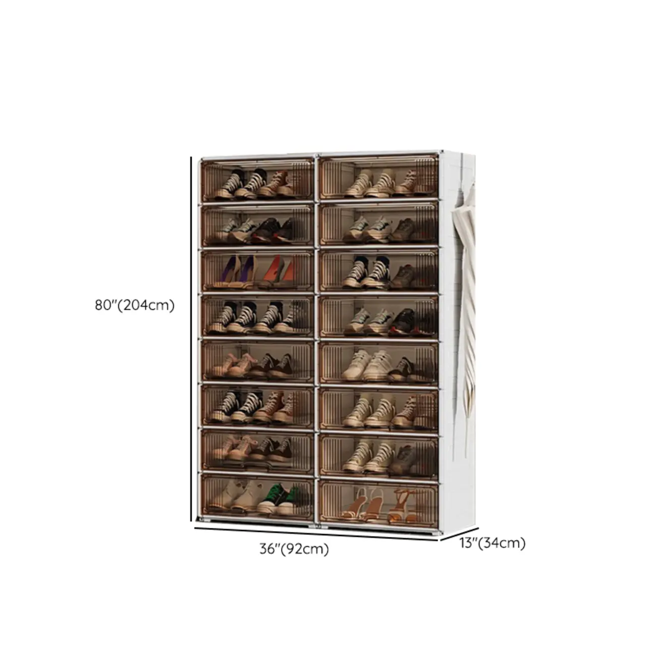 Durable Flip-up Glam Plastic Clear Shoe Boxes Stackable #size | homeyfad