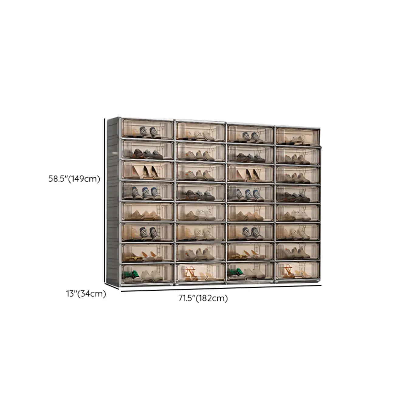 Durable Flip-up Glam Plastic Clear Shoe Boxes Stackable Image - 22 | homeyfad