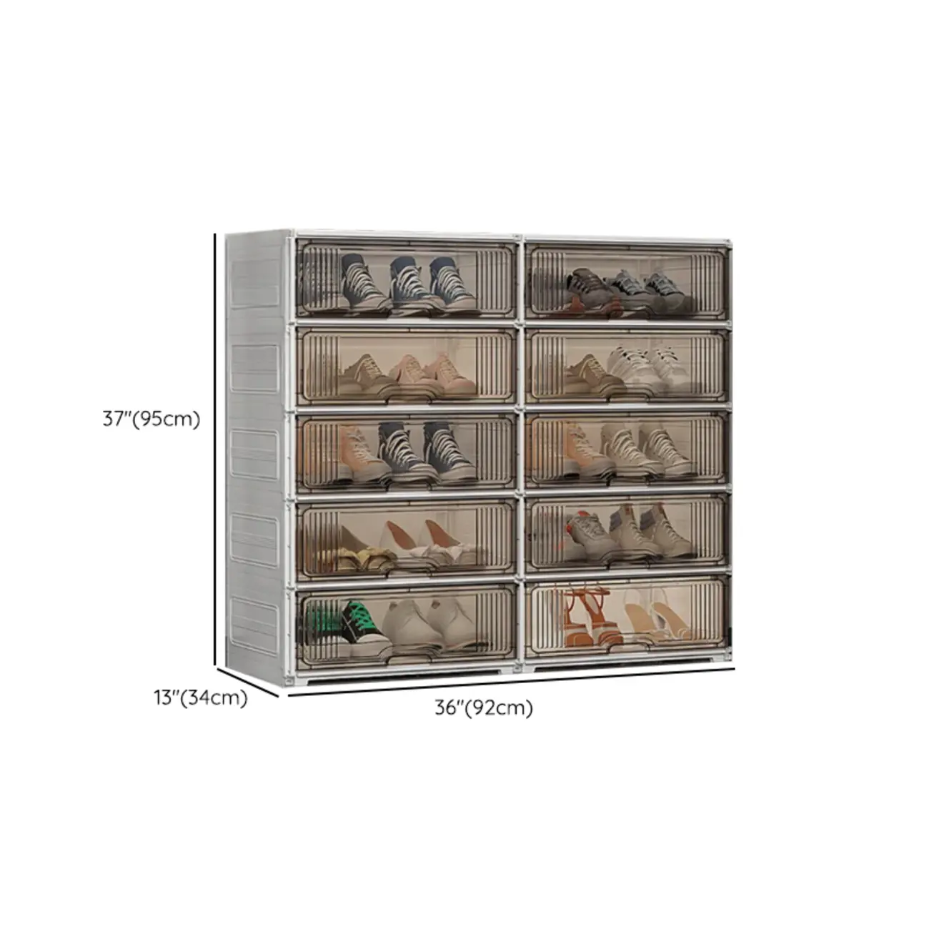 Durable Flip-up Glam Plastic Clear Shoe Boxes Stackable Image - 23 | homeyfad