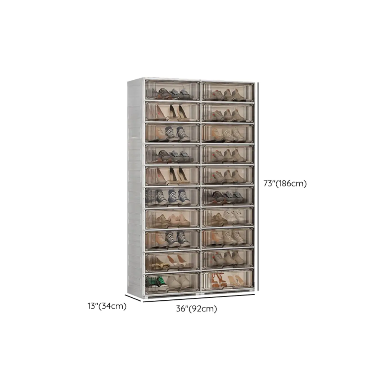 Durable Flip-up Glam Plastic Clear Shoe Boxes Stackable Image - 24 | homeyfad