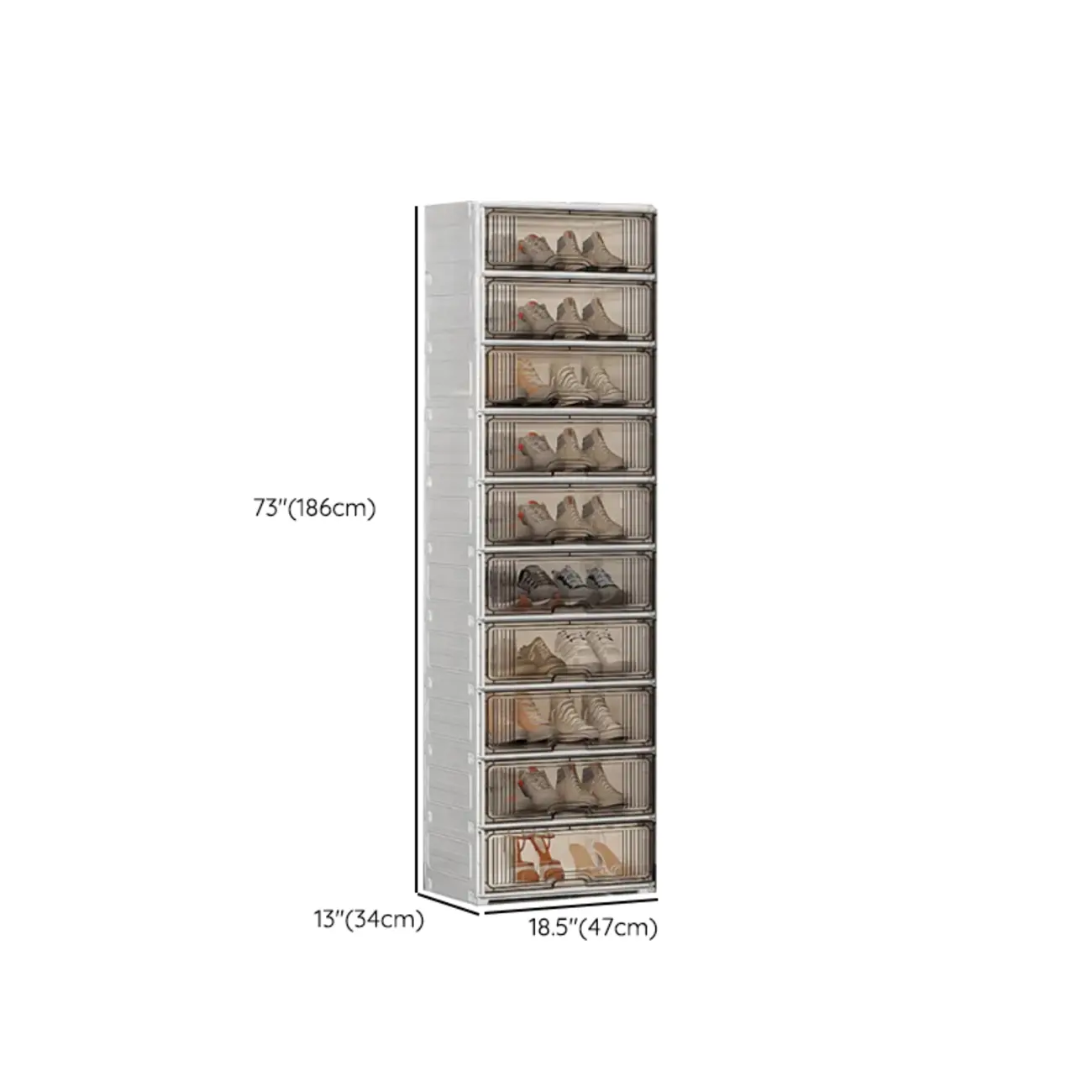 Durable Flip-up Glam Plastic Clear Shoe Boxes Stackable Image - 30 | homeyfad