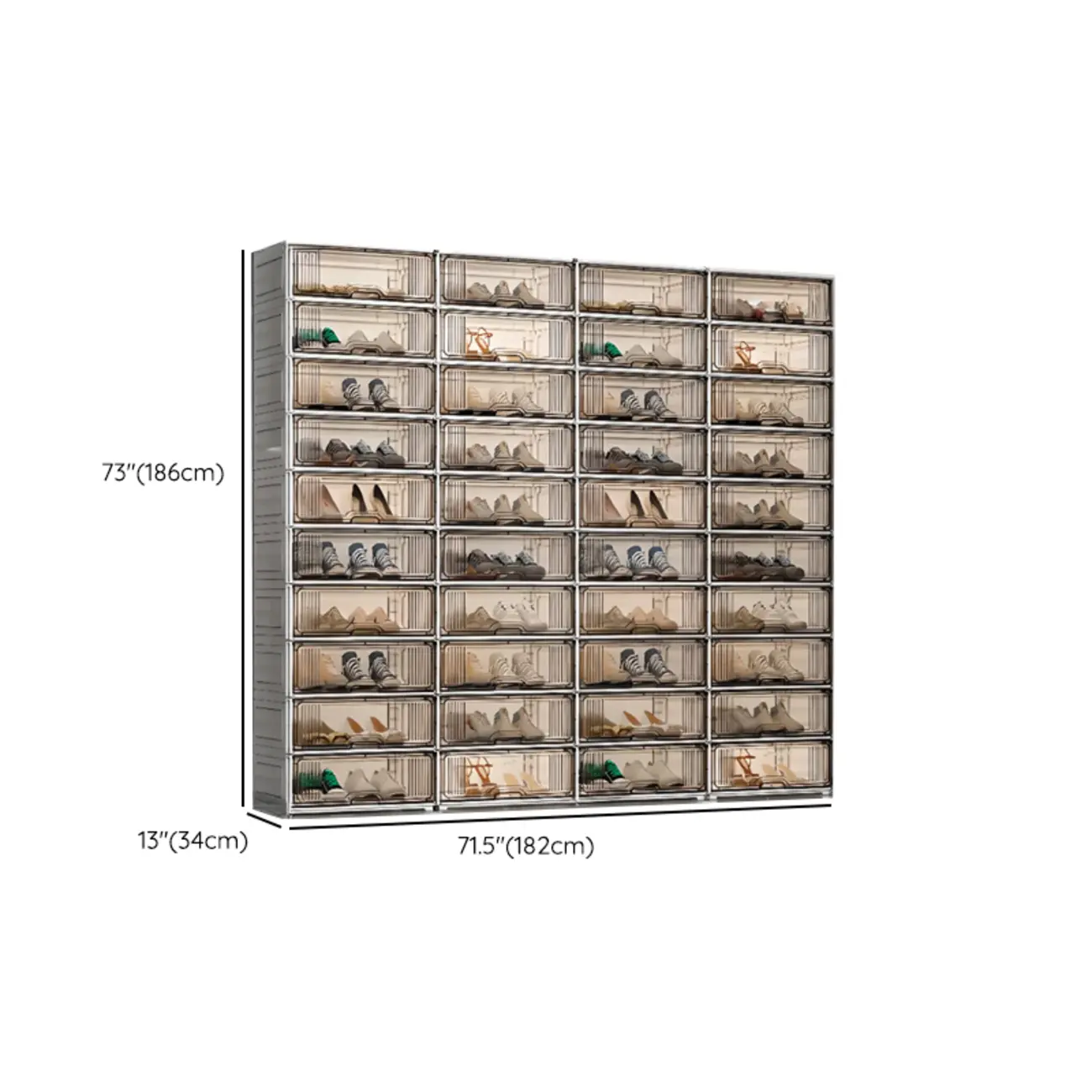 Durable Flip-up Glam Plastic Clear Shoe Boxes Stackable Image - 31 | homeyfad