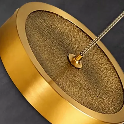 1-Light Gold Stone Square Hanging Pendant Light Image - 12