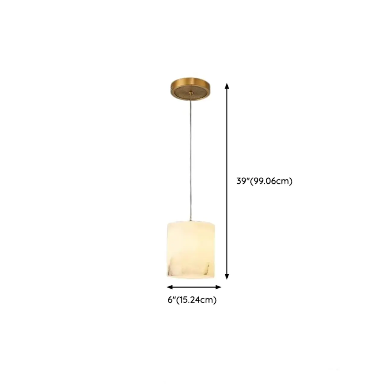 1-Light Gold Stone Square Hanging Pendant Light Image - 16 | homeyfad