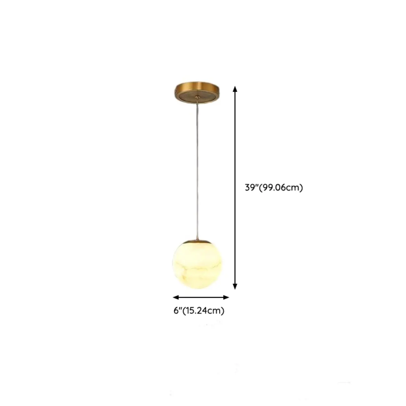 1-Light Gold Stone Square Hanging Pendant Light Image - 18 | homeyfad