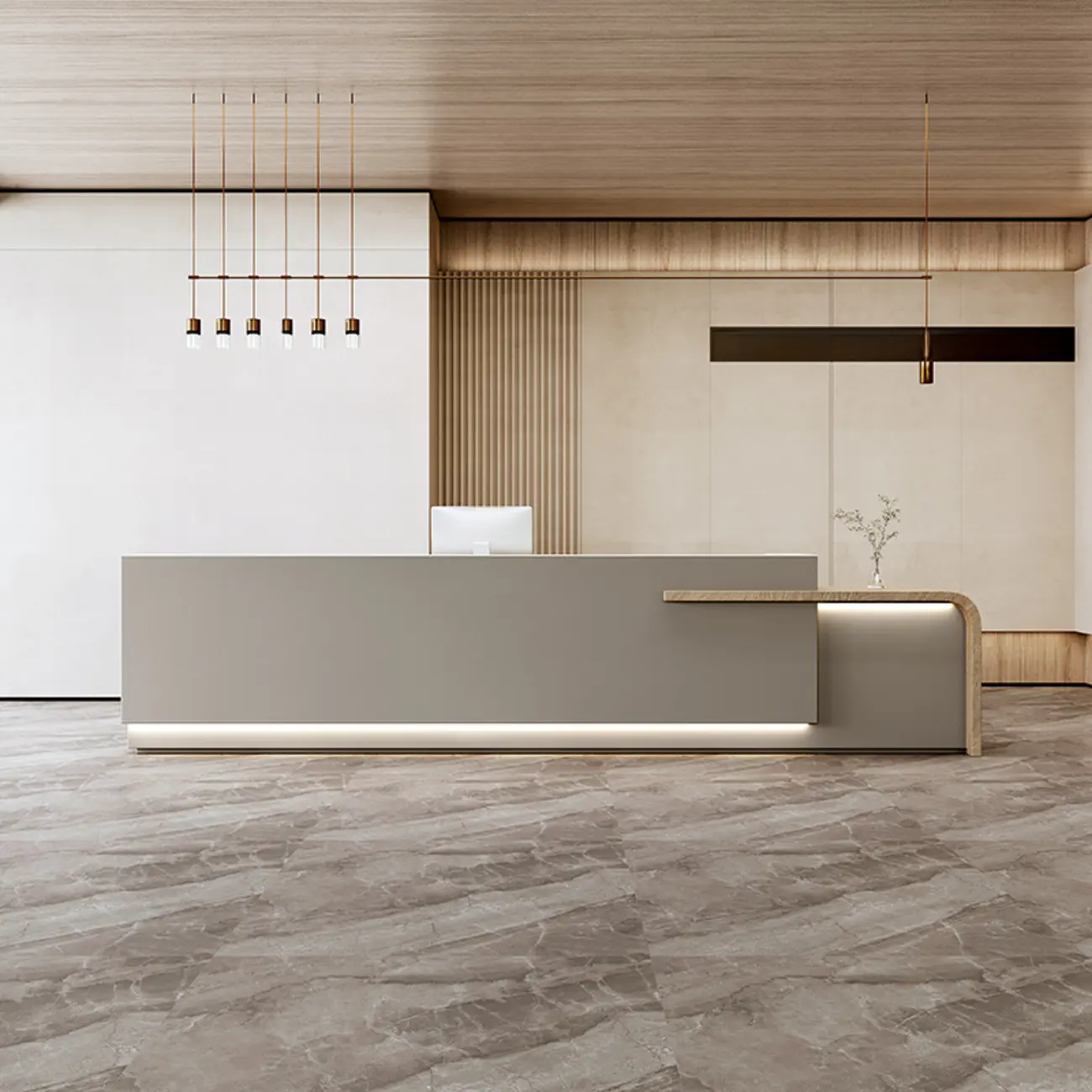 Minimalist Marble Reception Desk Image - 5 | homeyfad