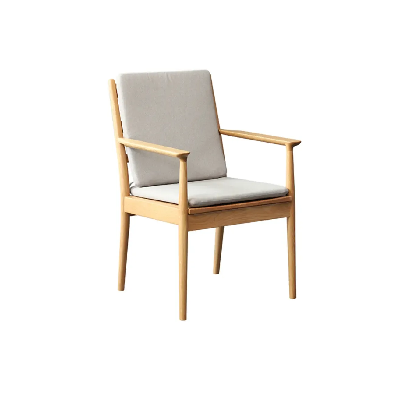 Scandinavian Upholstered Arm Wooden Dining Chair  Image - 3