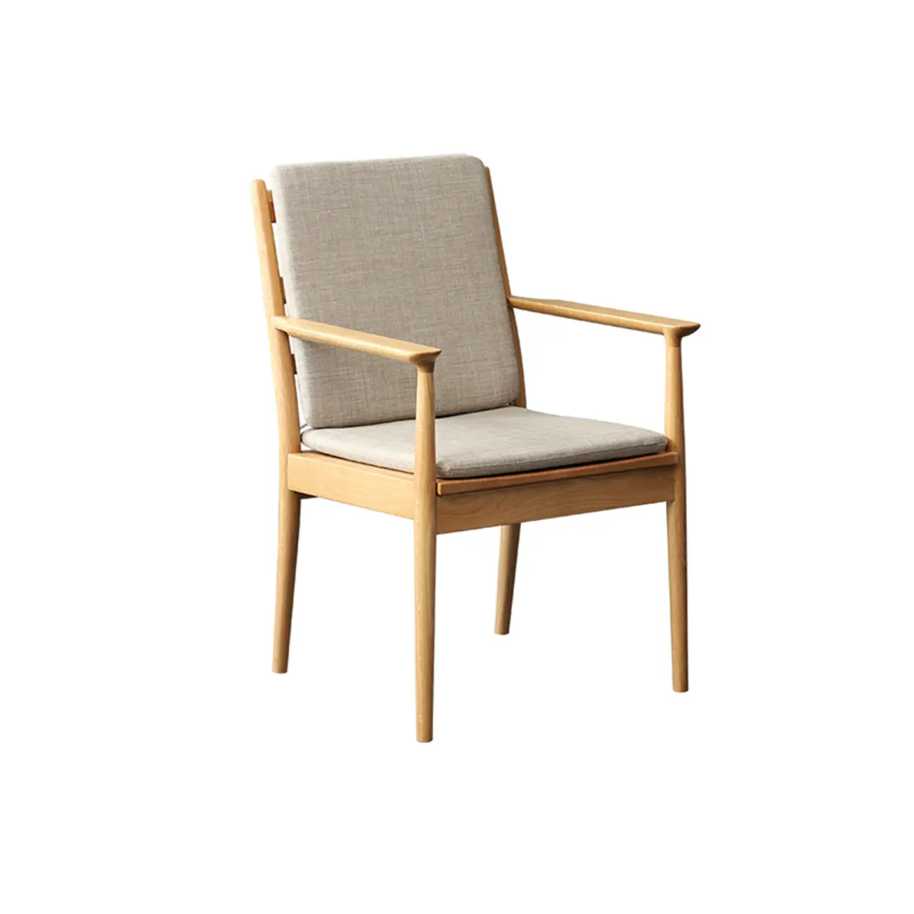 Scandinavian Upholstered Arm Wooden Dining Chair  Image - 5 | homeyfad