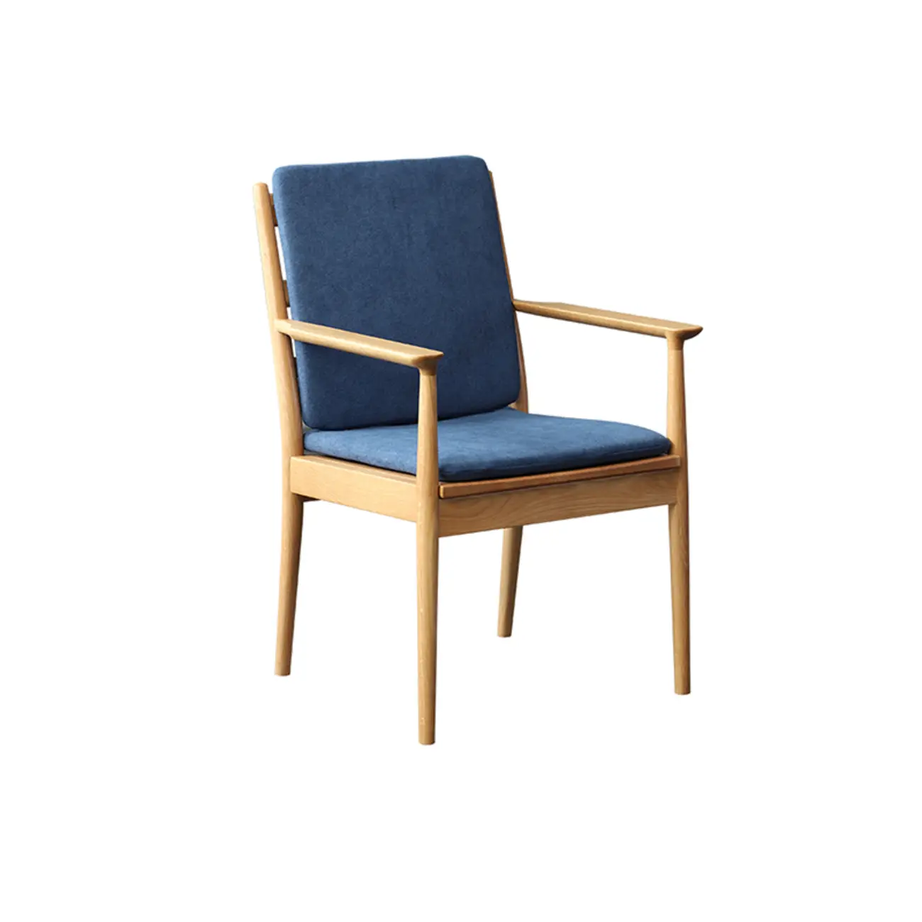 Scandinavian Upholstered Arm Wooden Dining Chair  Image - 7 | homeyfad