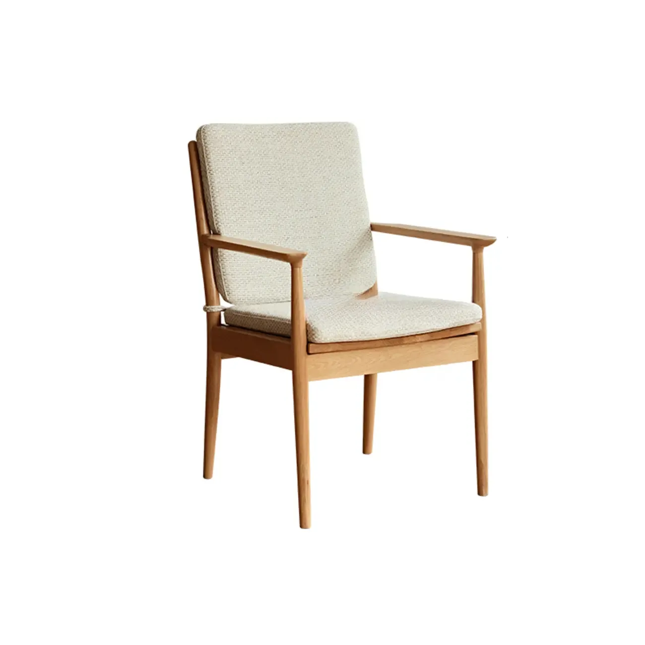 Scandinavian Upholstered Arm Wooden Dining Chair  Image - 9