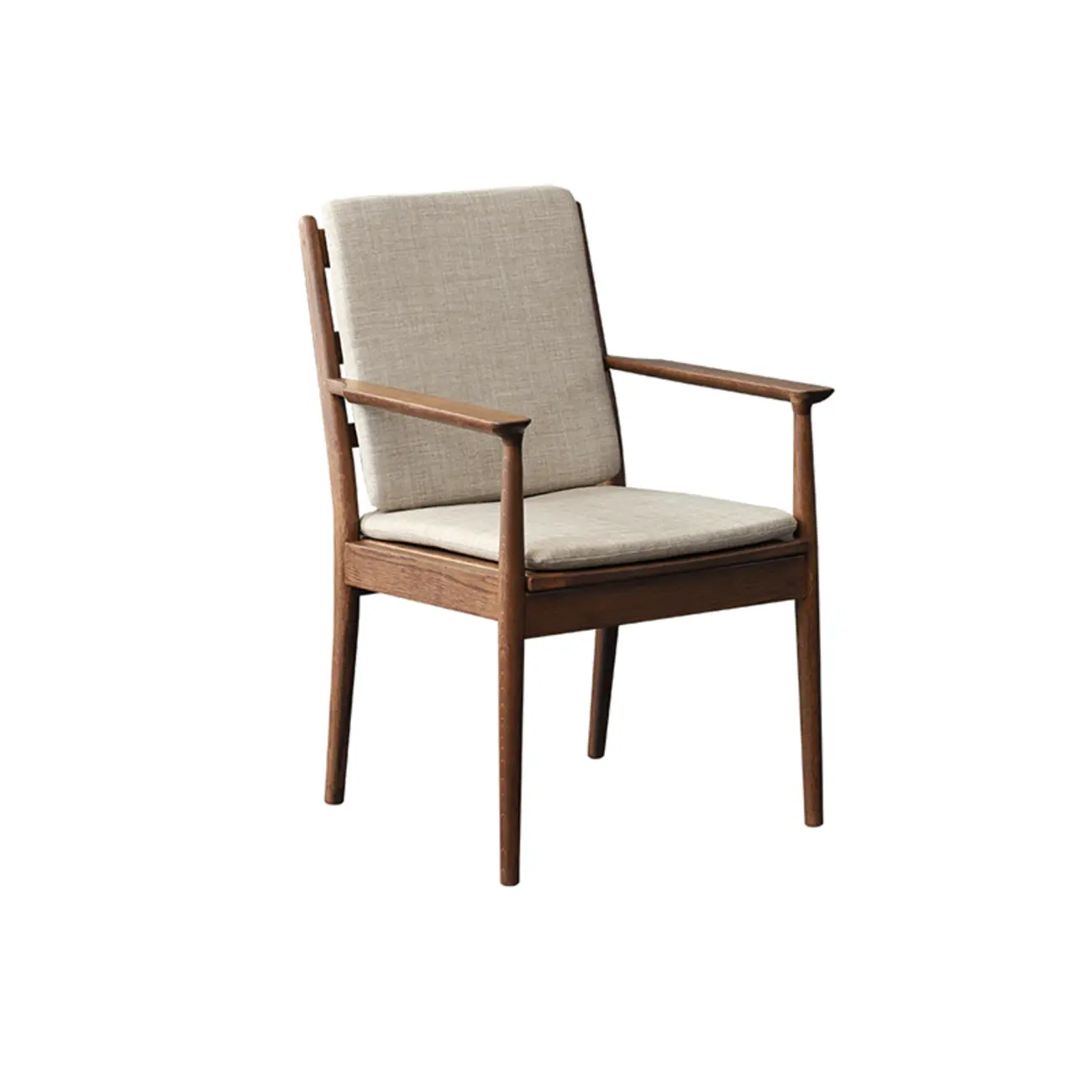 Scandinavian Upholstered Arm Wooden Dining Chair  Image - 13 | homeyfad