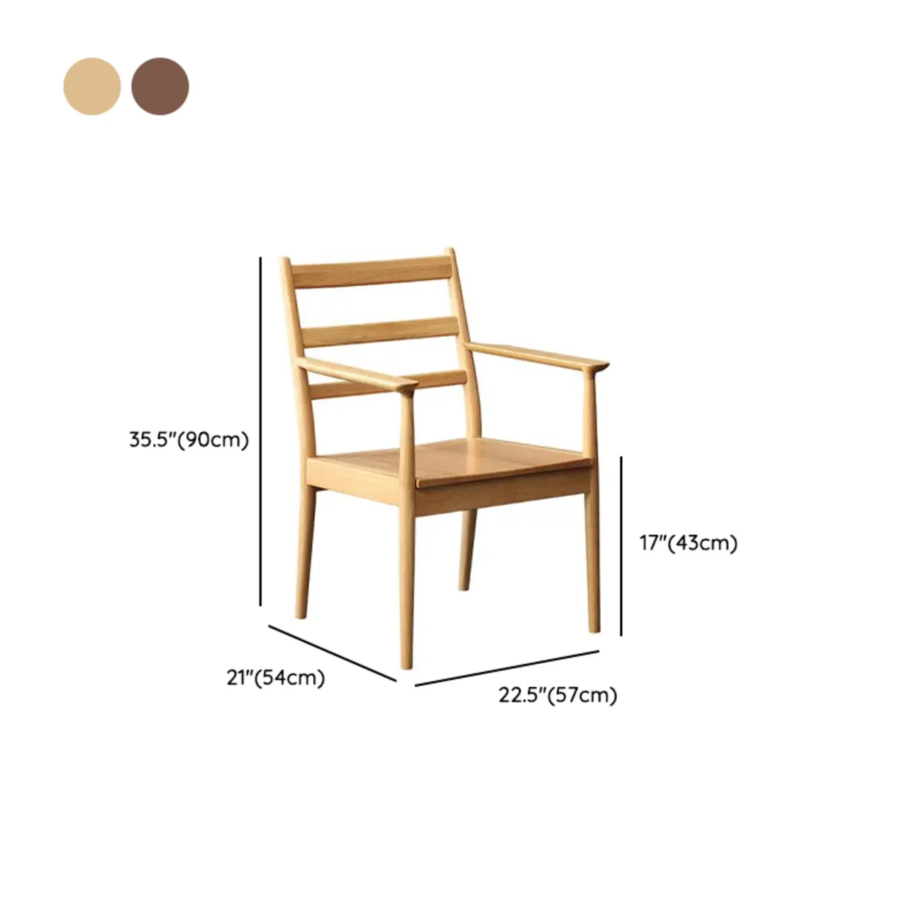 Scandinavian Upholstered Arm Wooden Dining Chair  #size | homeyfad