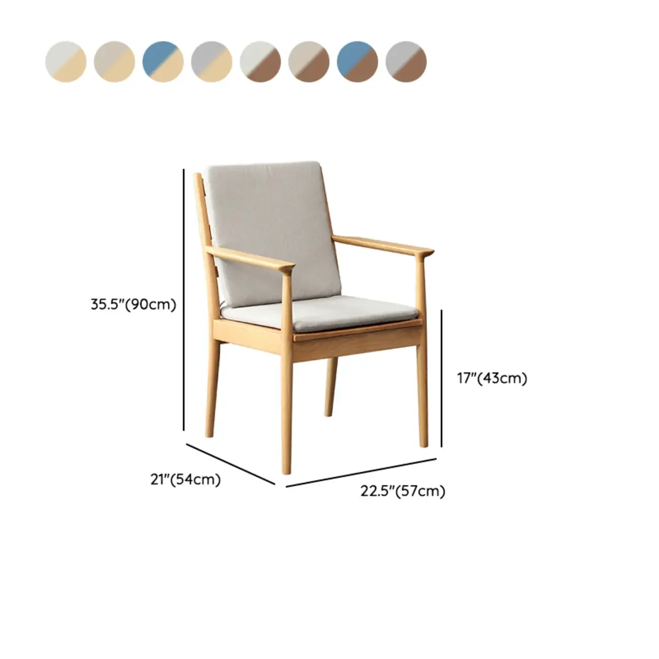 Scandinavian Upholstered Arm Wooden Dining Chair  Image - 17