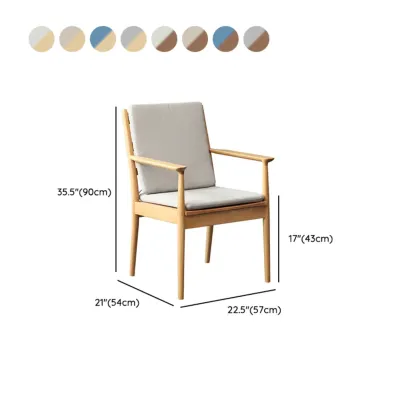Scandinavian Upholstered Arm Wooden Dining Chair  Image - 17