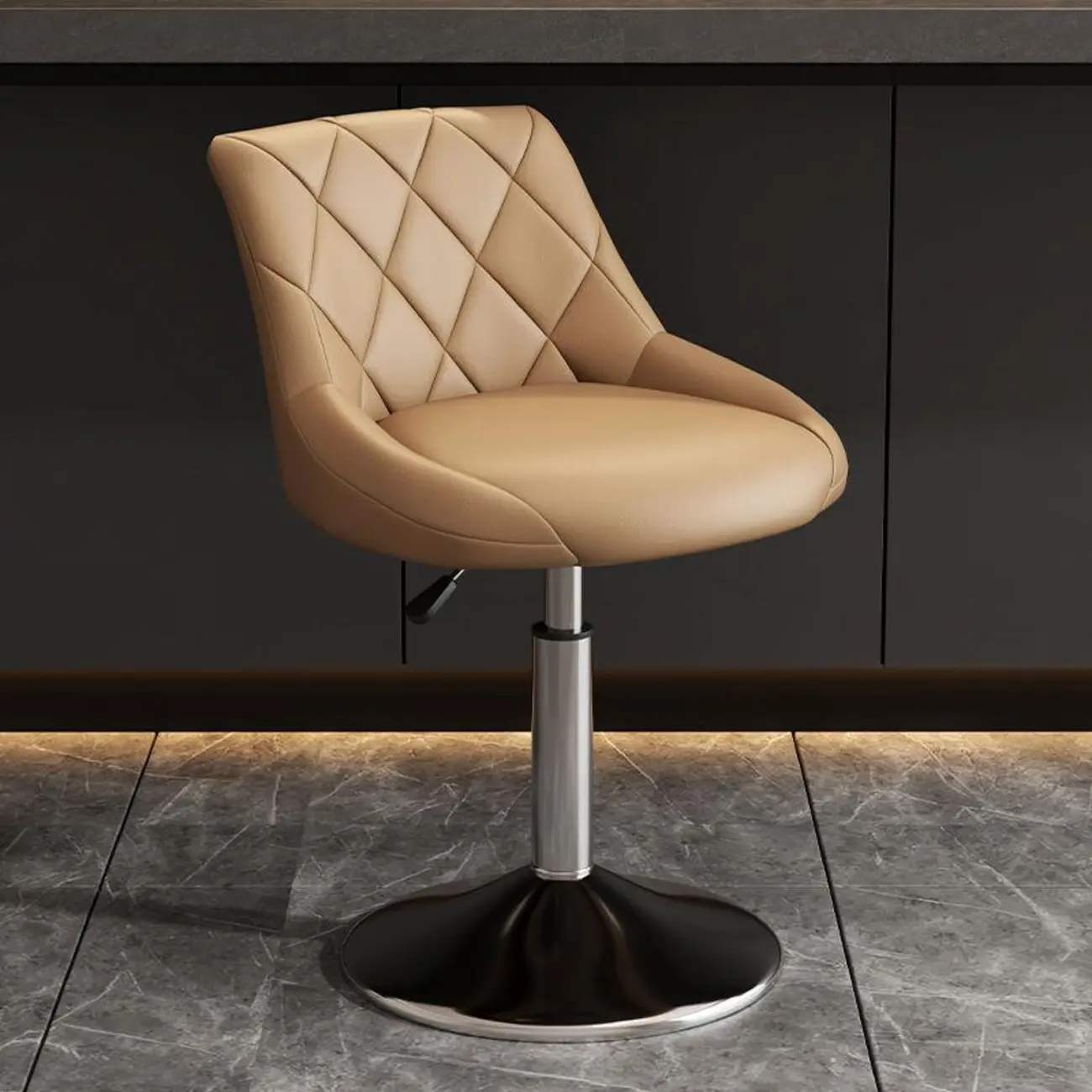 Modern Bucket Adjustable Swivel Leather Bar Stools Image - 2 | homeyfad
