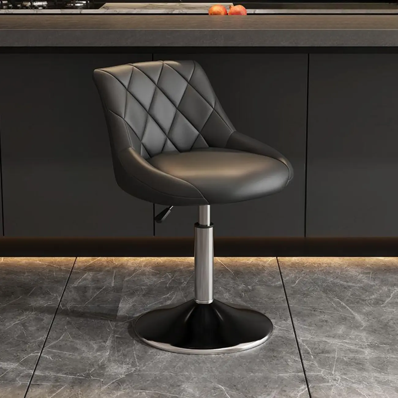 Modern Bucket Adjustable Swivel Leather Bar Stools Image - 4 | homeyfad