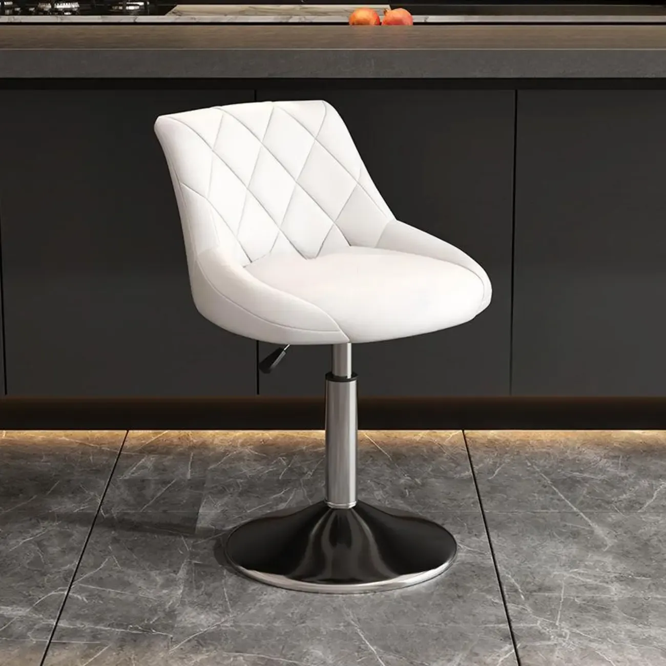 Modern Bucket Adjustable Swivel Leather Bar Stools Image - 5
