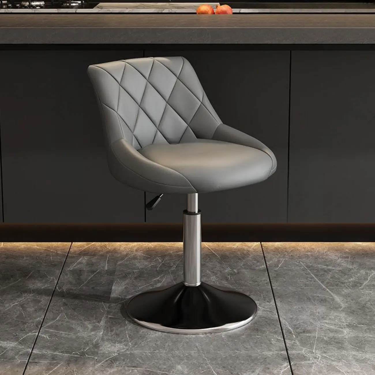 Modern Bucket Adjustable Swivel Leather Bar Stools Image - 7 | homeyfad